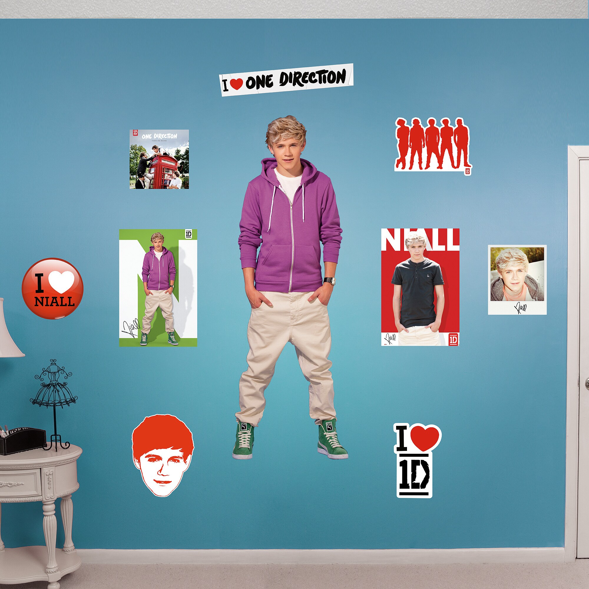 Home Decor Niall Horan One Direction Childrens Bedroom Decal
