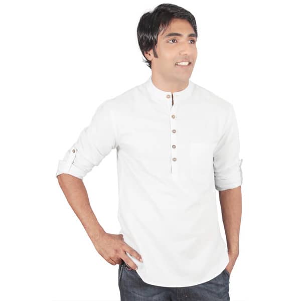 Shop Handmade Indian Clothing Men S Short Kurta Tunic Banded