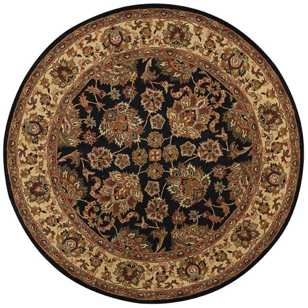 Grand Bazaar Adair Black/ Gold Round Area Rug (8' x 8') - 8' x 8' Round
