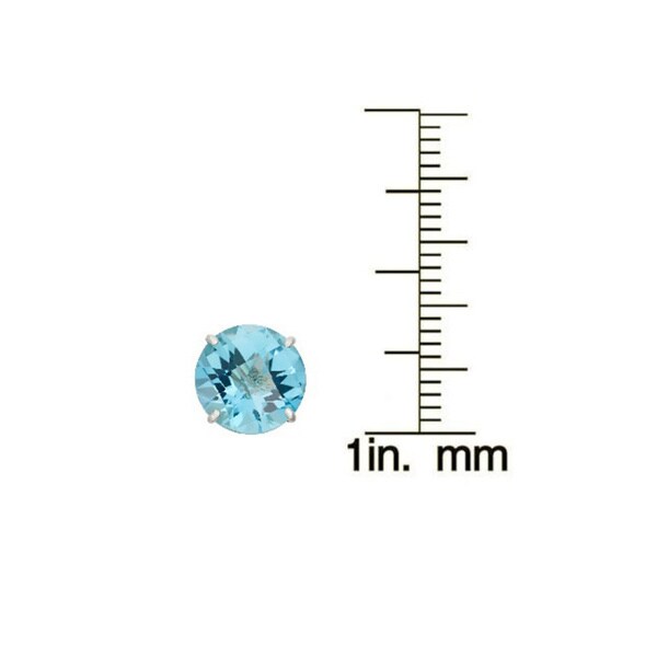 Gioelli 10k White Gold 8mm Round Birthstone Stud Earrings