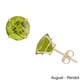 preview thumbnail 17 of 17, Gioelli 10k Yellow Gold 8mm Round Birthstone Stud Earrings Green - Green - August - Peridot