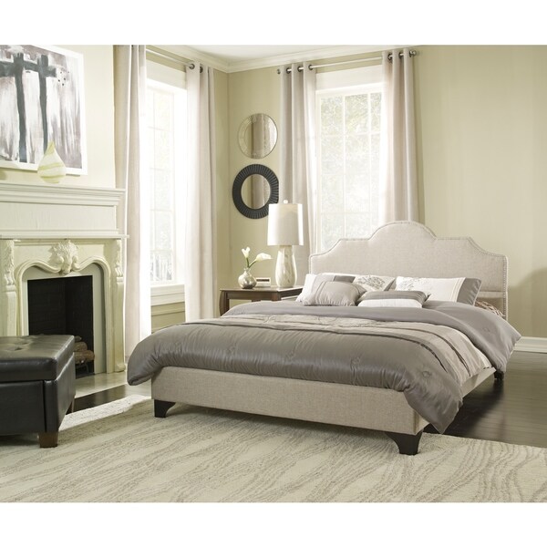 Sleep Sync Honey Brook Taupe Upholstered Platform Bed Complete