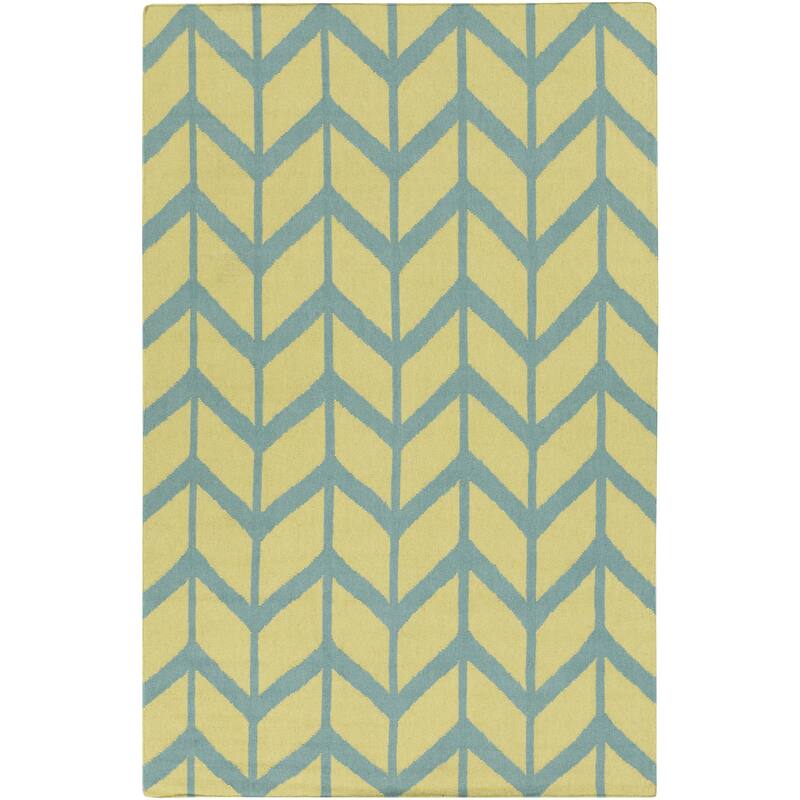 Hand-woven Ora Reversible Wool Area Rug - 8' x 11' - Olive