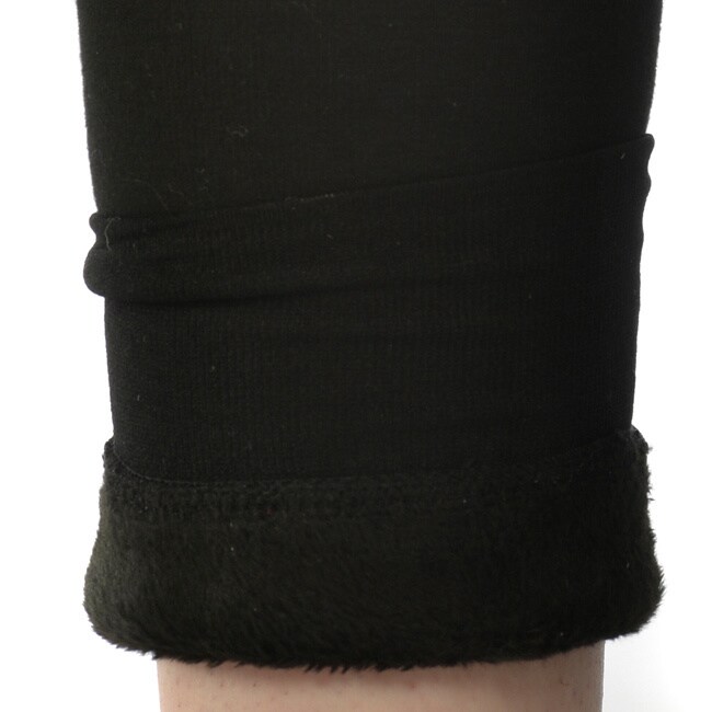 Leisureland Womens Plush Lined Legging with Wide Waistband 