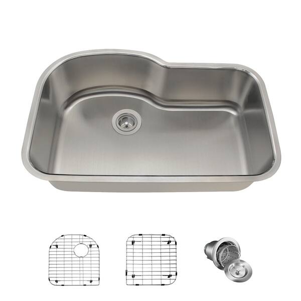 Waterfall Sink Undermount Kitchen Sink Single Bowl Stainless Steel Sink Set  Workstation Sink with Basket Strainer Drain