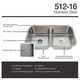 MR Direct 512 Low-Divide Stainless Steel Sink, Cutting Board, Grids ...