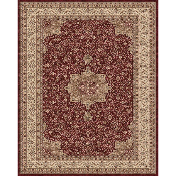Grand Bazaar Power Loomed Polypropylene Delia Rug in Red/Cream - 4' x 6'