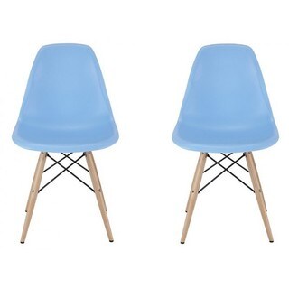 Retro Eames Style Blue Accent Plastic Dining Chair