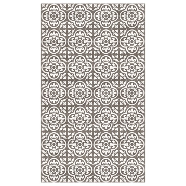 Shop Hand Woven Royal Classics Grey Quatrefoil Printed Cotton Rug 2'4