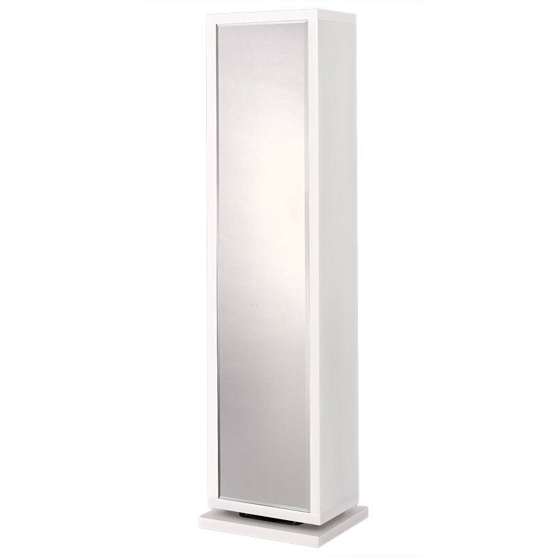 Artiva USA Bella 71-Inches White Full-length Mirror and Shelving Unit Deluxe Swivel Cabinet - Natural/Mocha