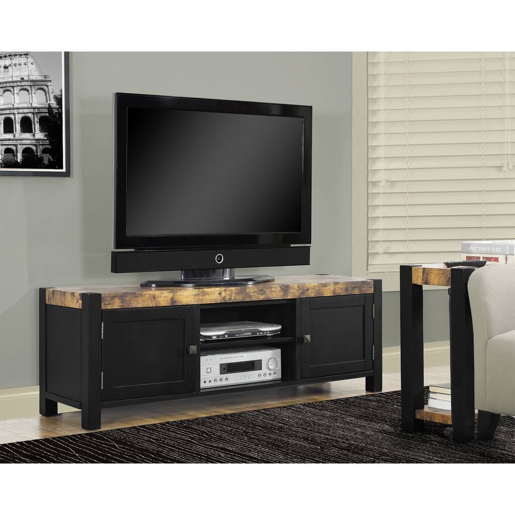 Distressed Black 60-inch TV Console