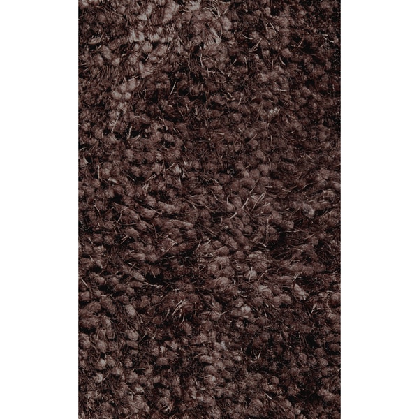 Super Shag Brown Polyester Rug - 5' x 7'3"