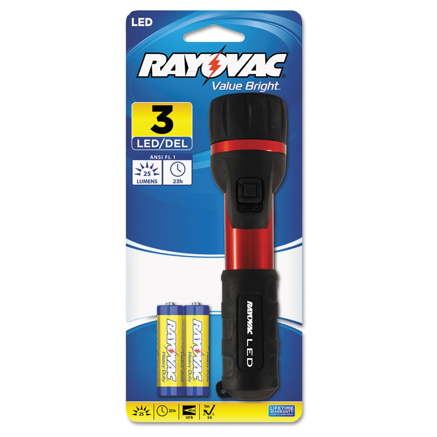 Shop Rayovac 3 V LED Red/ Black Flashlight Free Shipping On Orders