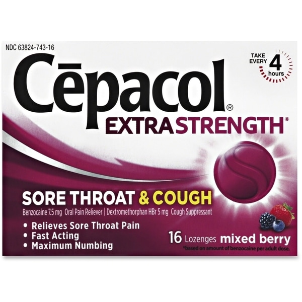 Cepacol Sore Throat and Cough Mixed Berry Lozenges (Pack of 16