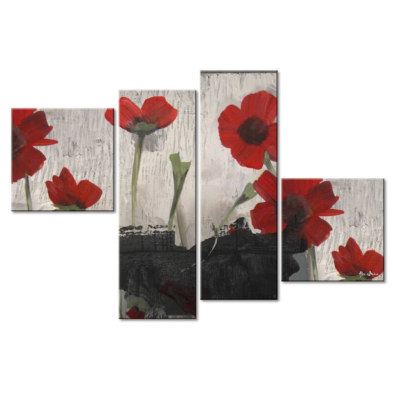 Ready2HangArt 'Painted Petals II' 4-piece Canvas Wall Art Set
