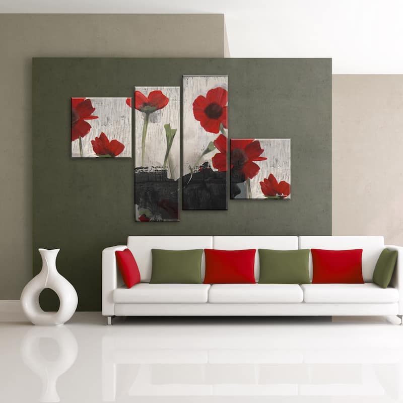 Ready2HangArt 'Painted Petals II' 4-piece Canvas Wall Art Set