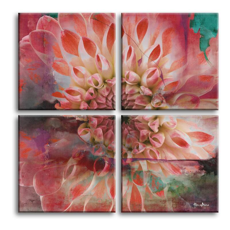 Ready2HangArt 'Painted Petals XXIX' 4-piece Canvas Wall Art