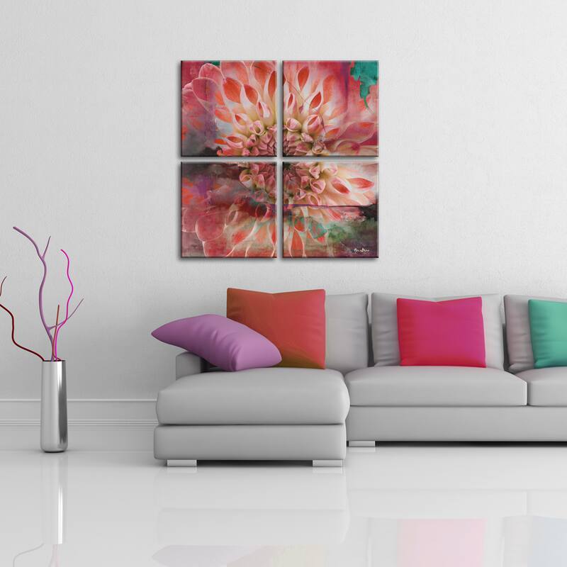 Ready2HangArt 'Painted Petals XXIX' 4-piece Canvas Wall Art