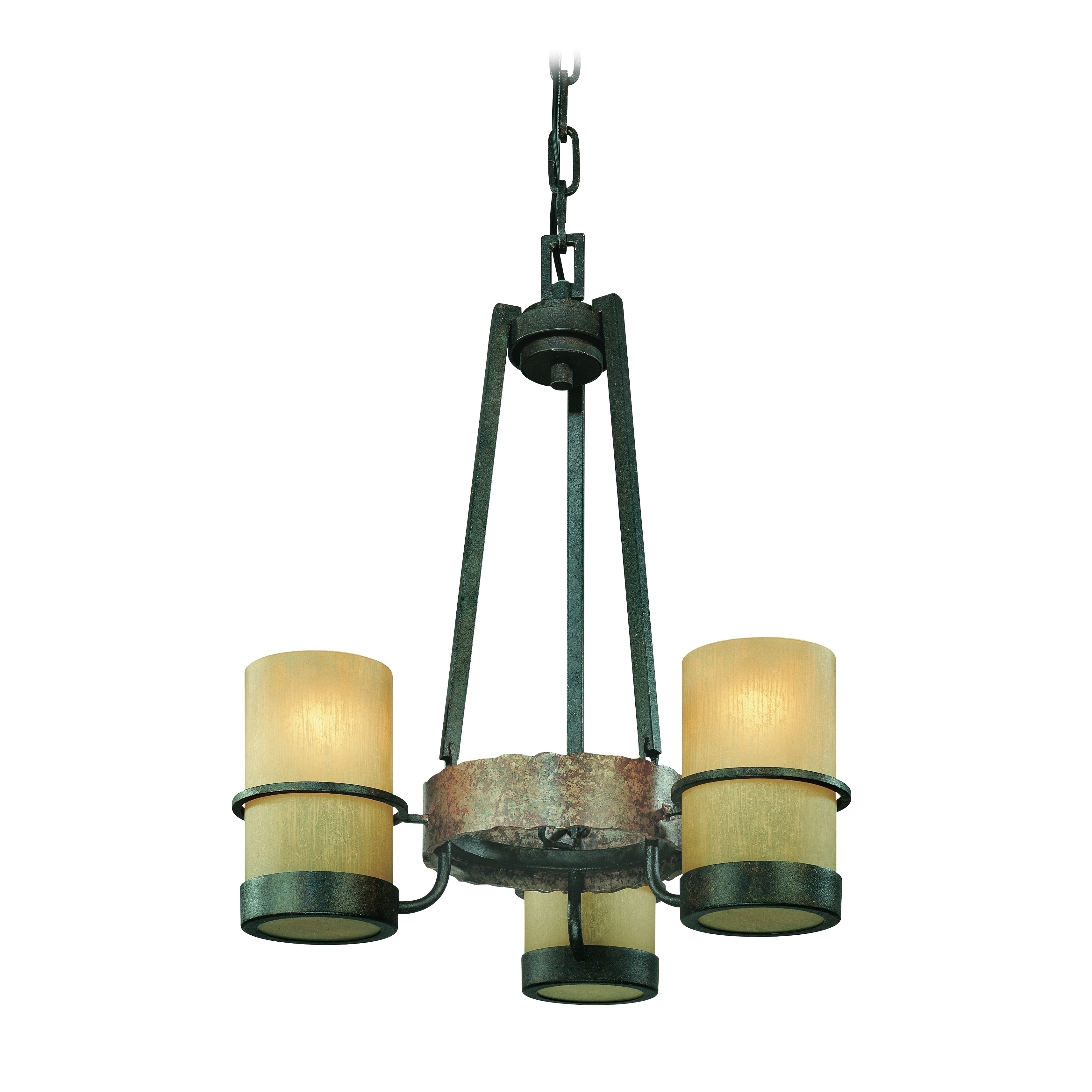 Troy Lighting Bamboo 3-light Chandelier (Bamboo Bronze, Natural Slate, Bamboo) - Chandeliers For Bedrooms by Overstock.com