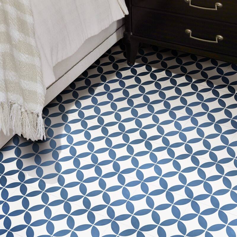 Handmade Amlo in White and Blue Tile, Pack of 12 (Morocco)