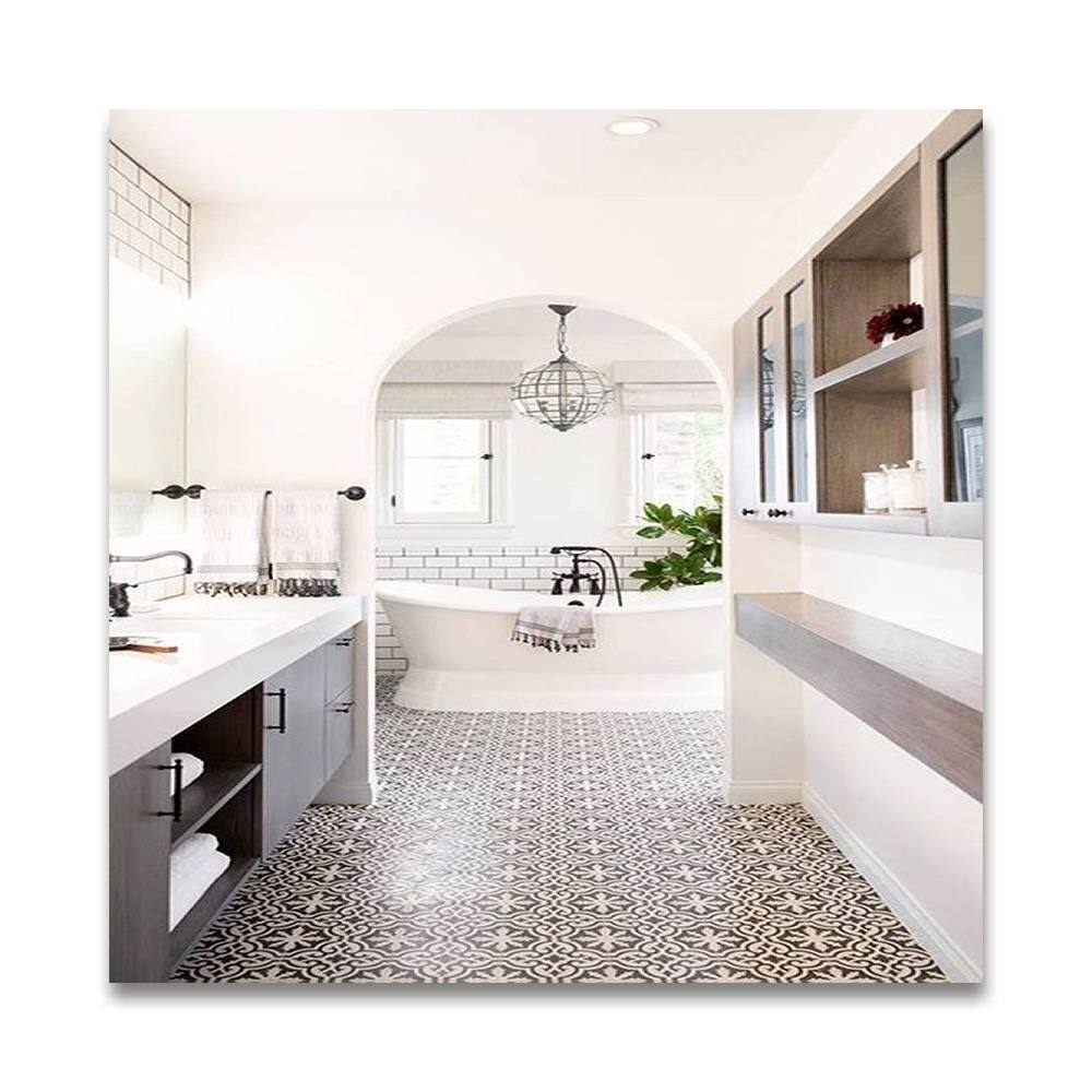 Handmade Argana in White and Black Tile, Pack of 12 (Morocco)