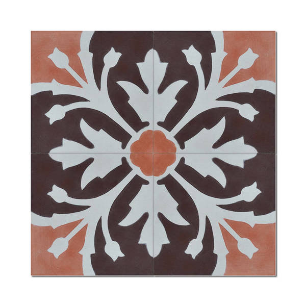 Marjana Brown Handmade Moroccan 8 x 8 inch Cement and Granite Floor or Wall Tile (Case of 12)