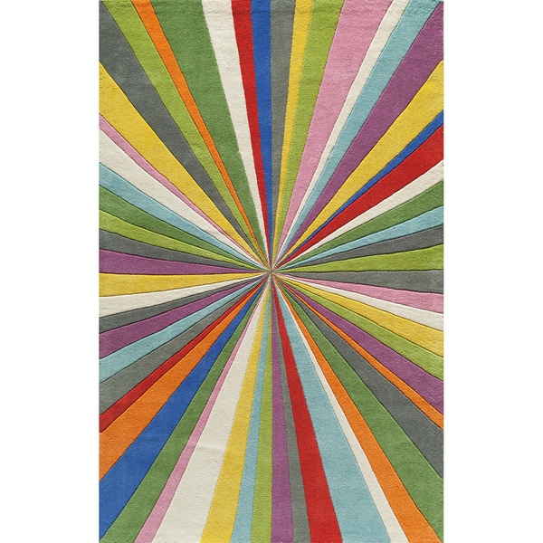 Cosmopolitan Color Burst Hand tufted Wool Rug (36 x 56