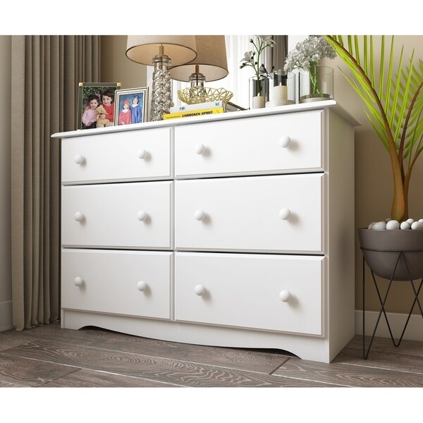 Solid Wood 6-Drawer Double Dresser by Palace Imports