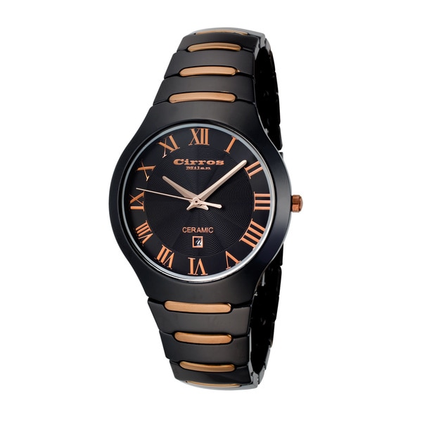 Cirros Milan Empire Series Black Copper Trim Ceramic Watch