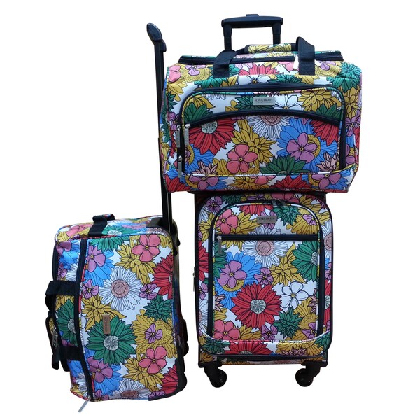 Shop Chocolate New York Sunshine 3-piece Carry On Spinner Luggage Set - Overstock - 9658566