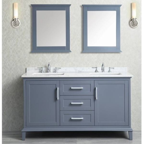 Nantucket 60-inch Double-sink Bathroom Vanity Set - Overstock - 9658660
