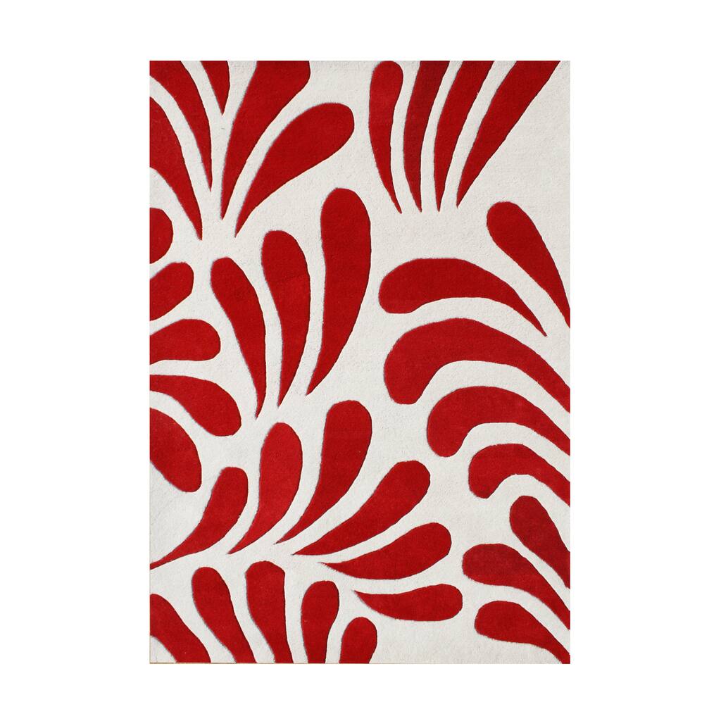 Alliyah Hand Made Red New Zealand Blend Wool Rug - 8' x 10'