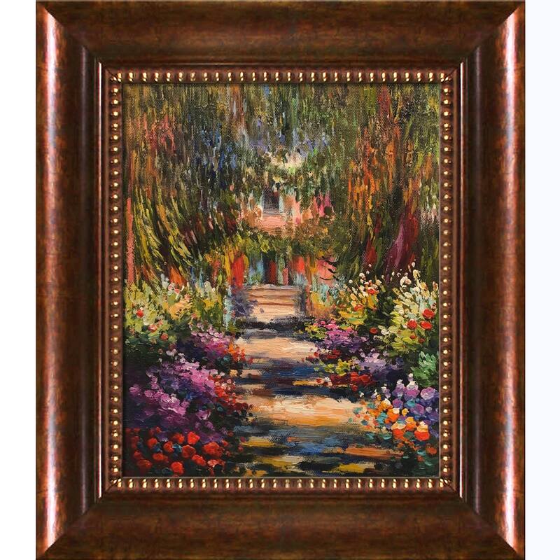 La Pastiche Claude Garden Path at Giverny Hand Painted Framed