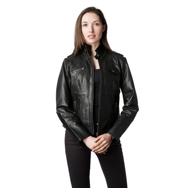 Shop Italian Lambskin Leather Scuba Jacket - On Sale - Free Shipping ...
