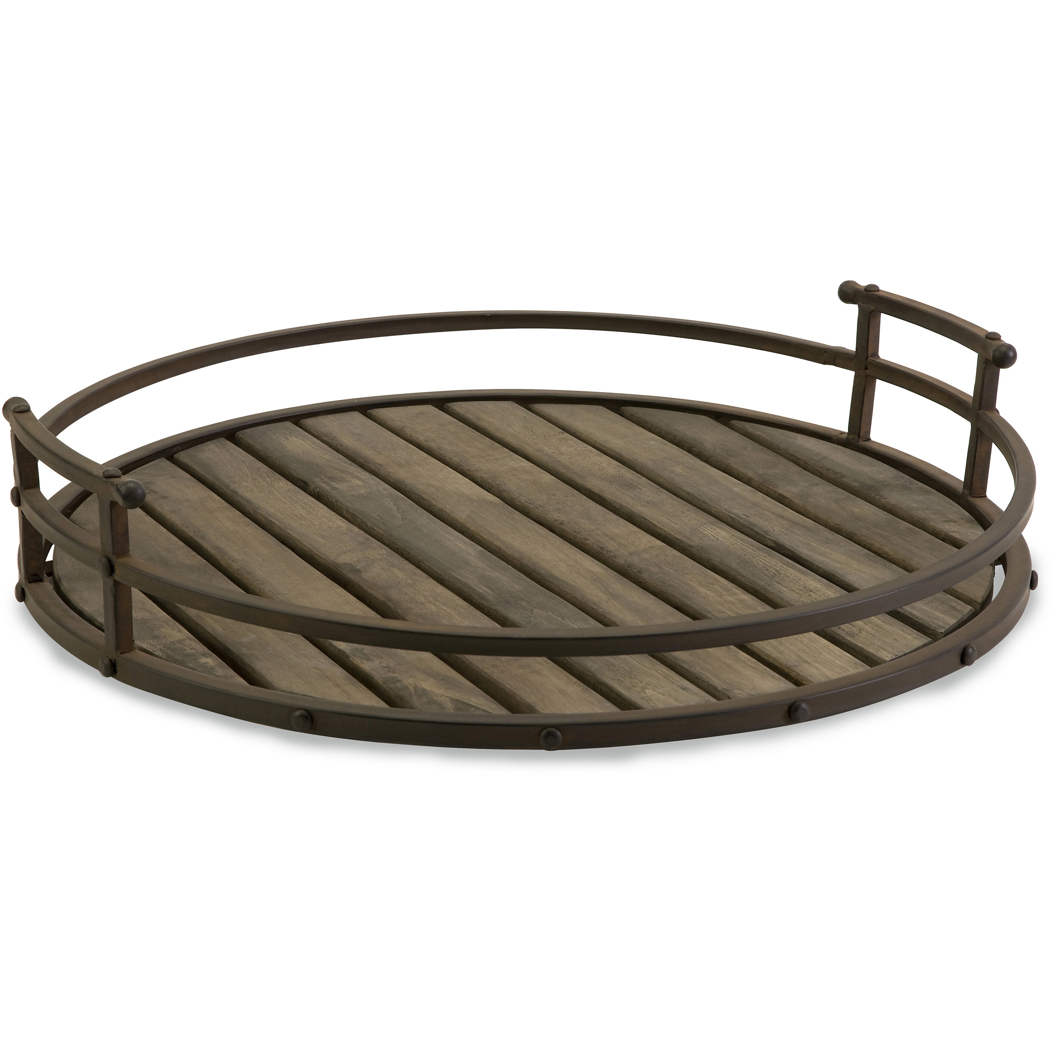 wood and iron tray