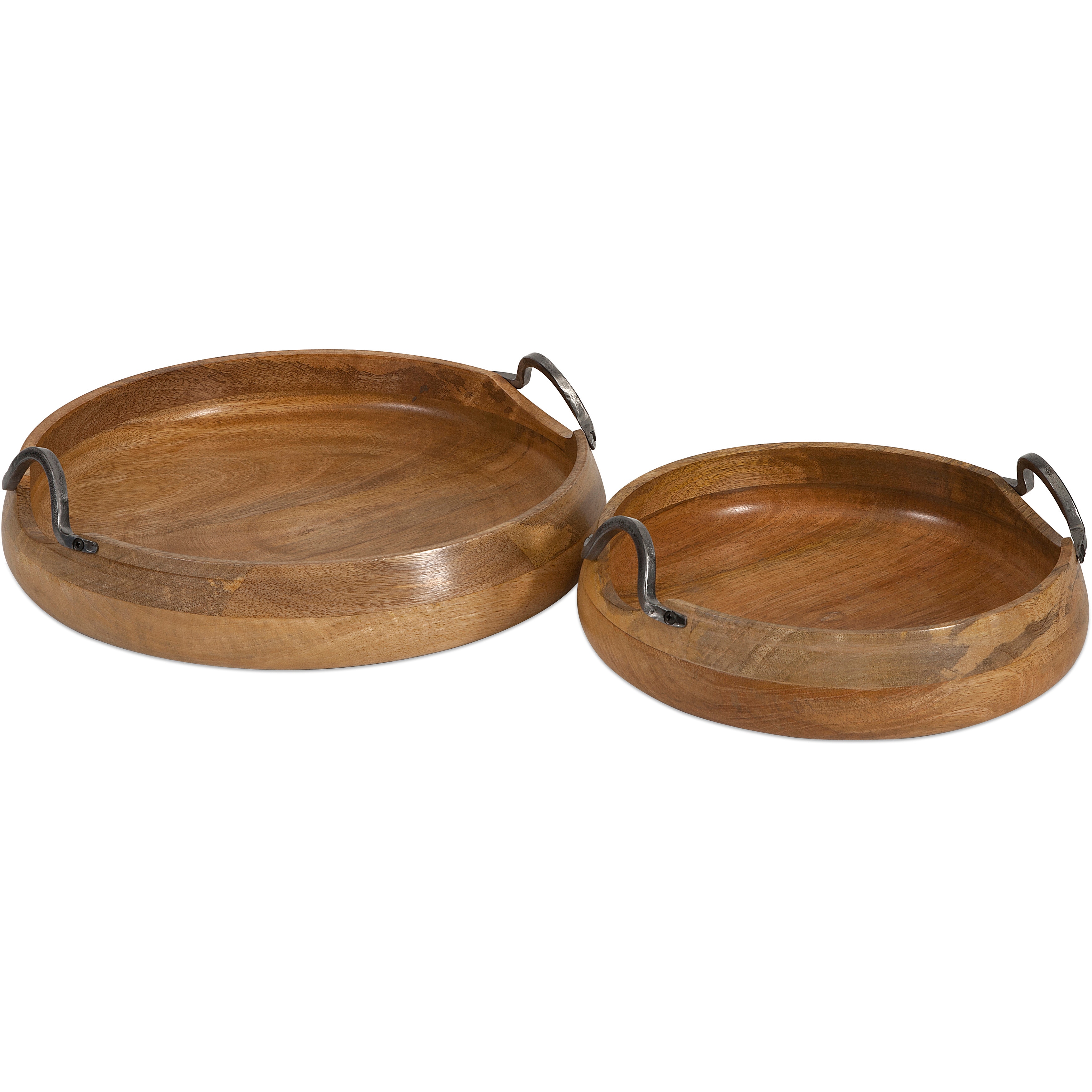 round wooden tray with lip