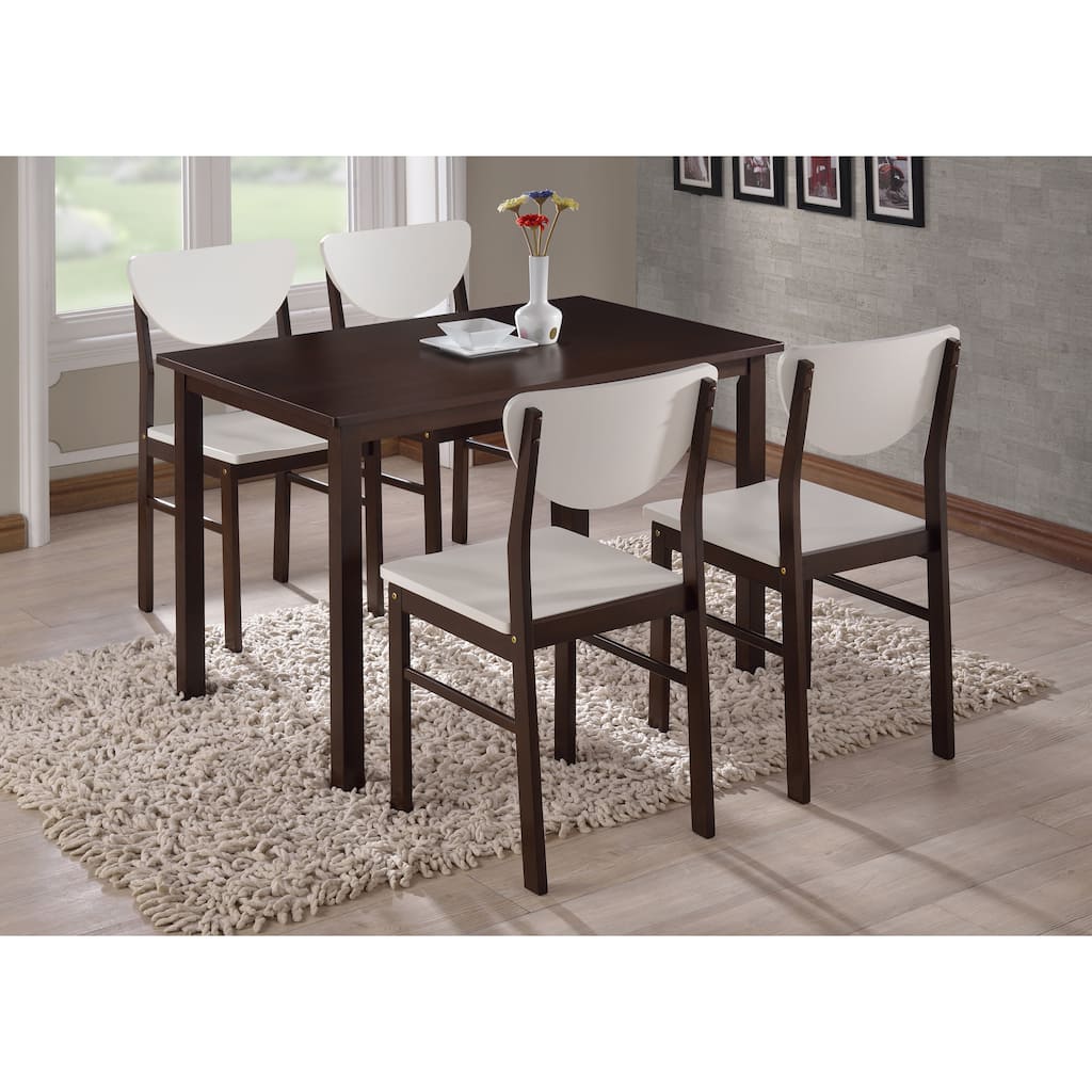 K and B Walnut Wood Dining Chairs (Set of 4)