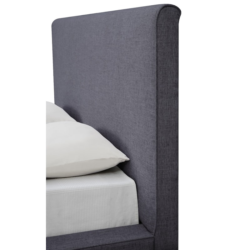 Nixon Mid-century Modern Grey Linen Bed