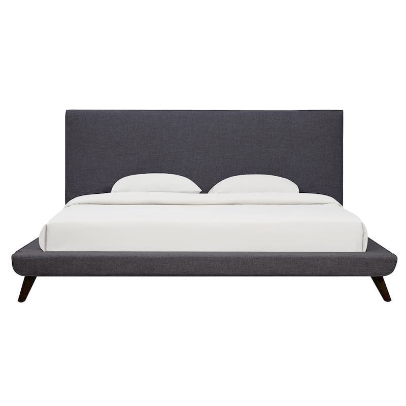 Nixon Mid-century Modern Grey Linen Bed