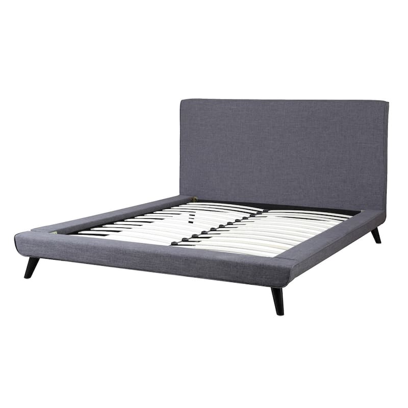 Nixon Mid-century Modern Grey Linen Bed