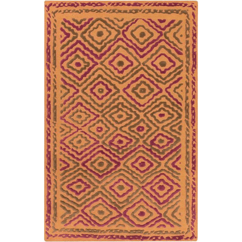 Hand Knotted Joey Wool Area Rug - 8' x 11' - Orange