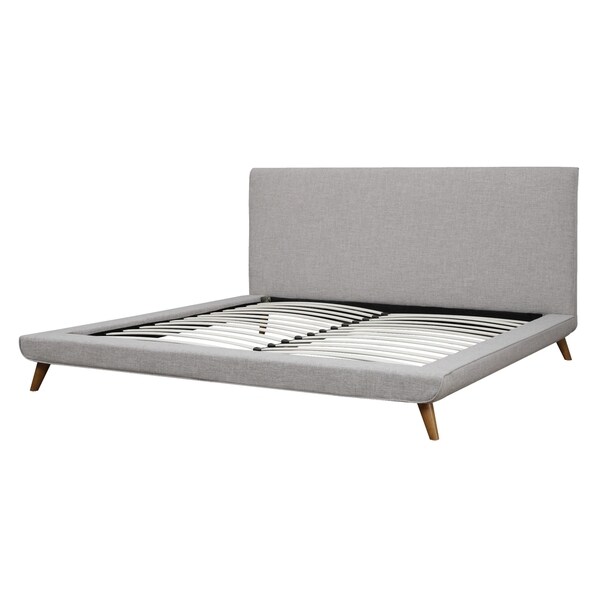 Nixon Mid-century Beige Linen Bed