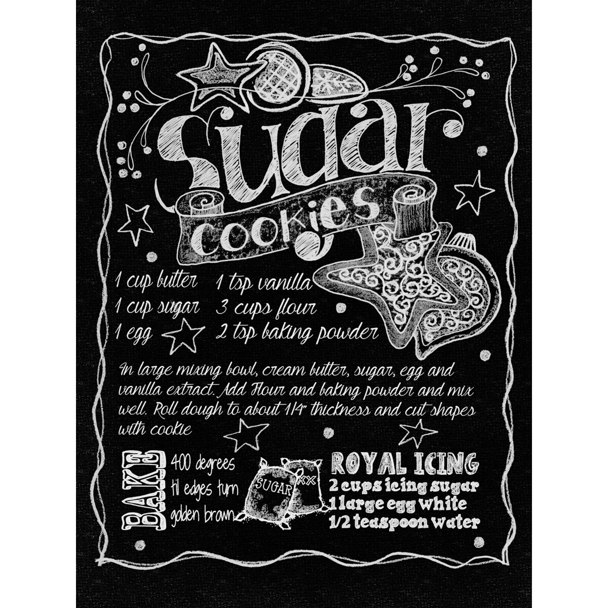 Sugar Cookie Recipe Chalkboard Print - Bed Bath & Beyond - 9661877