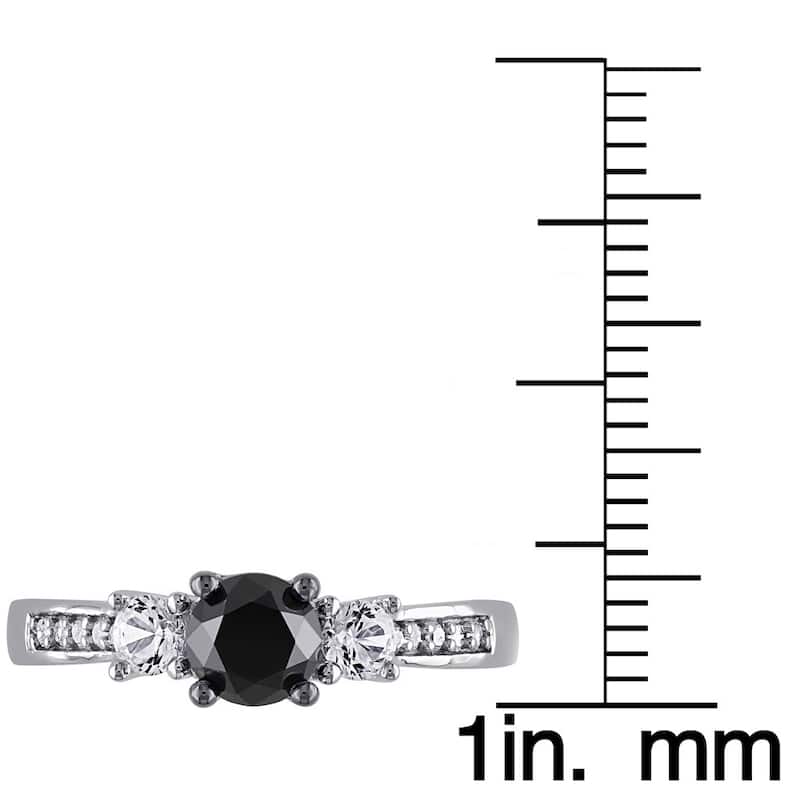 Miadora 10k White Gold 4/5ct TDW Diamond and Created White Sapphire Ring