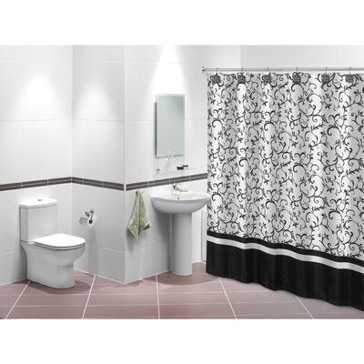 Scroll Vine Design Shower Curtain with Matching Shower Curtains