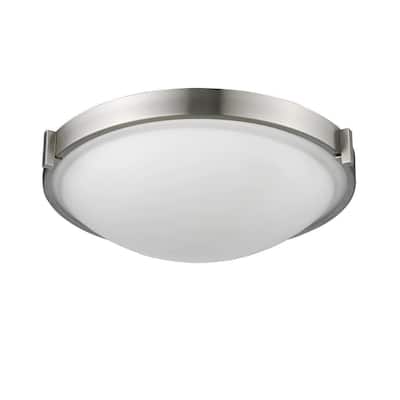 Chloe Lighting Transitional Domed 3-light Brushed Nickel Flush Mount Light