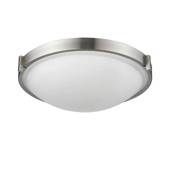 Chloe Lighting Transitional Domed 3-light Brushed Nickel Flush Mount ...