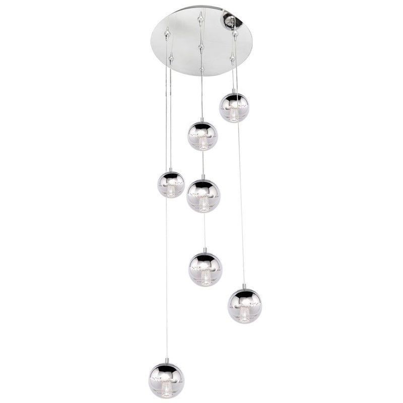 Zing Chrome Metal 7-light Multi (Zing 7-Light RapidJack Pendant and Canopy) - Chandeliers For Bedrooms by Overstock.com