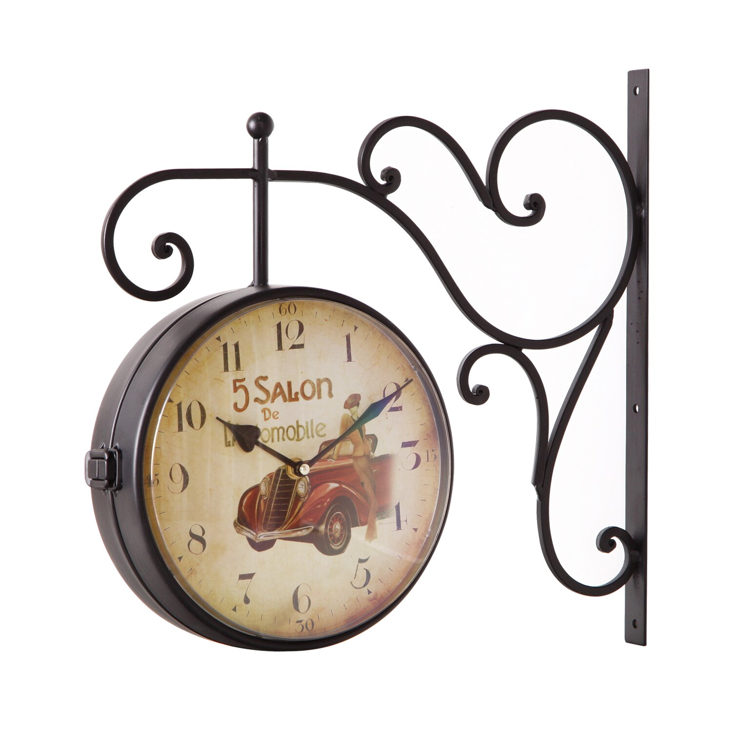 Shop Adeco Retro Vintage Automobile Round Wall Clock Overstock 9663309