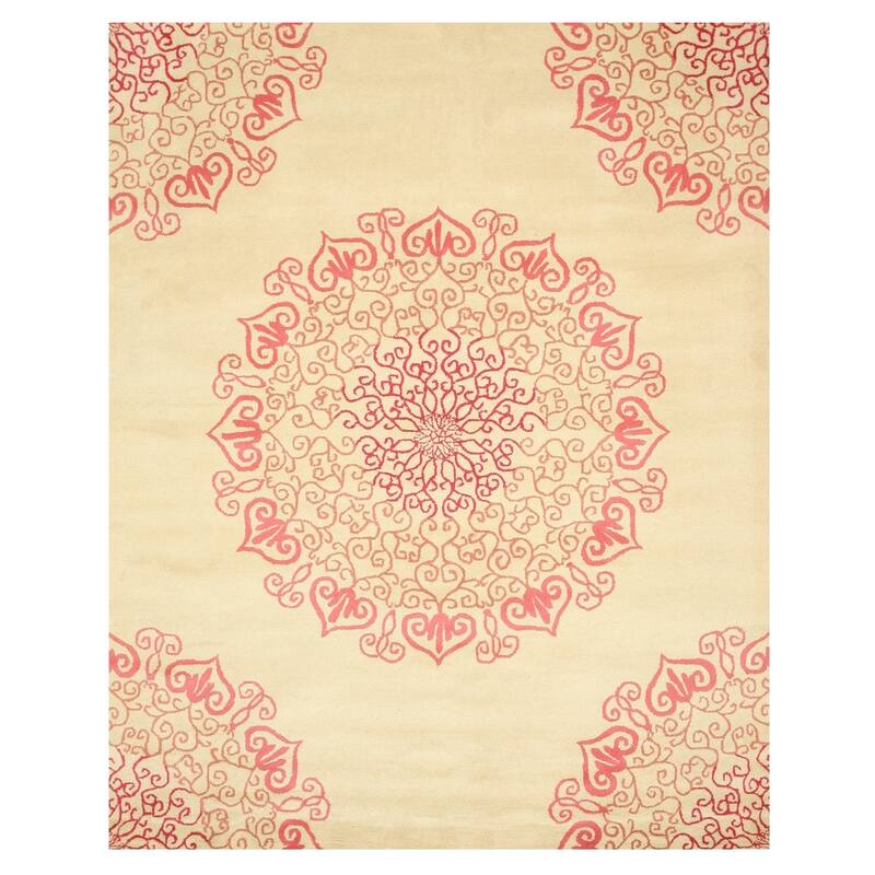 Hand-tufted Wool Ivory Transitional Floral Modern Naiin Rug